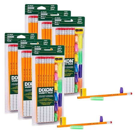 Variety Pack, #2 Pencils, Erasers, Pencil Grips Set, PK6, 6PK